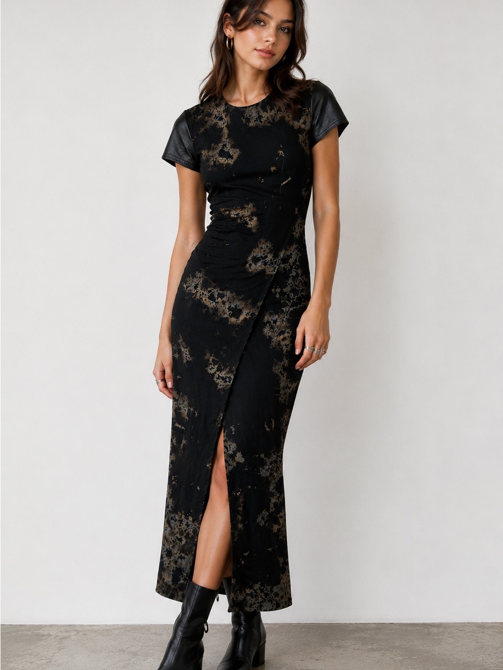 Benjamin Jay Cupro Wrap Midi Dress  | size S